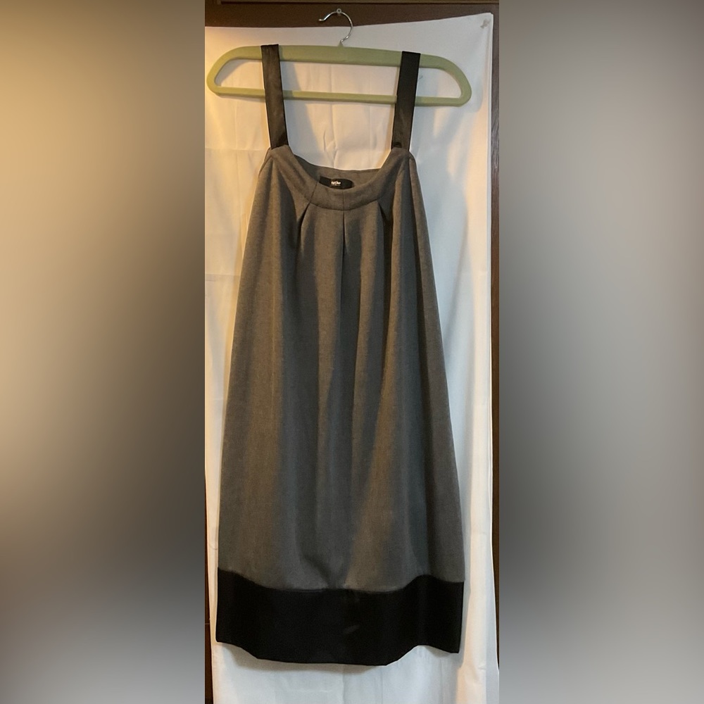 Massimo dark grey dress with black satin like straps n black satin like bottom.